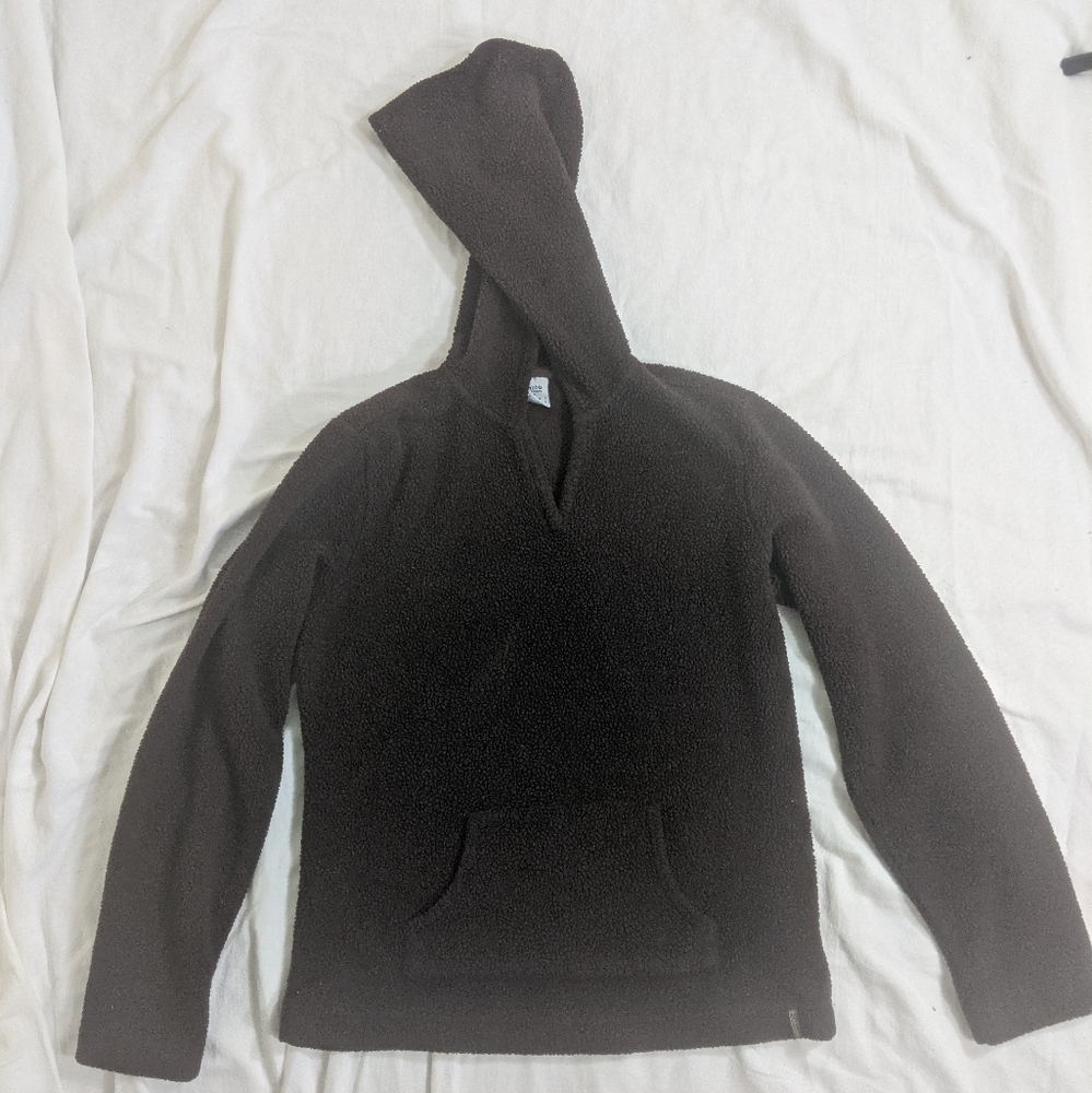 Columbia brown fleece hooded pullover medium